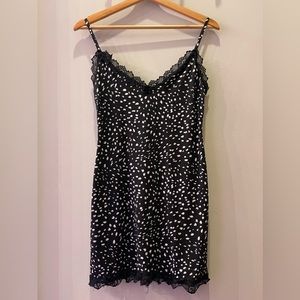 Polka dotted with lace bodycon dress